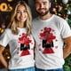 thumbnail image 3 of Camisetas para hombre, camiseta de algodón con cuello redondo y forma de corazón para San Valentín, manga corta, color rojo Love Girl., 3 of 8