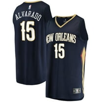 Men's Fanatics Jose Alvarado Navy New Orleans Pelicans Fast Break Replica Jersey - Icon Edition