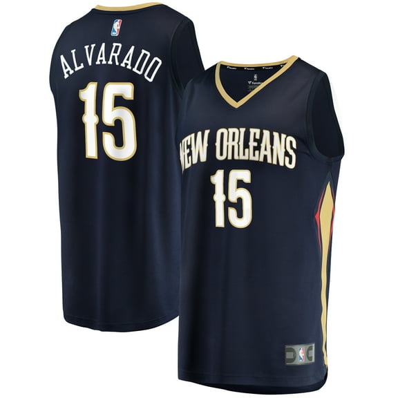 Men's Fanatics Jose Alvarado Navy New Orleans Pelicans Fast Break Replica Jersey - Icon Edition