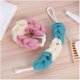 thumbnail image 4 of Estirable largo trenzado espalda exfoliante exfoliante exfoliante baño Loofah esponja rosa, 4 of 4