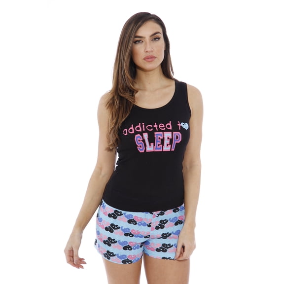 Just Love Women Sleepwear / Short Sets / Woman Pajamas (Addicted to Sleep Black New, Small)