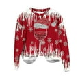 thumbnail image 6 of Craaazy Women's Long Sleeve Christmas Shirts Crewneck Santa Fashion Tops Gifts, 6 of 8