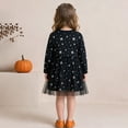 thumbnail image 6 of AWZXDE Girls Halloween A‑Line Dress Cute Fall Dresses For Girl Long Sleeve Pumpkin Embroidery Dress Black - 5-6 Years, 6 of 7