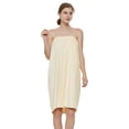 thumbnail image 2 of Toptie Women's Cotton Terry Spa Shower Bath Towel Wrap-Light Yellow-S/M, 2 of 6