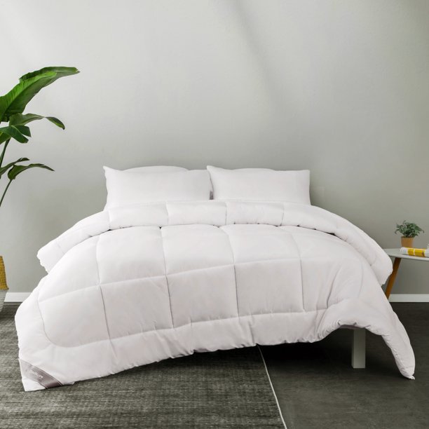 Down Alternative Quilted Comforter Twin Hypoallergenic Reversible White