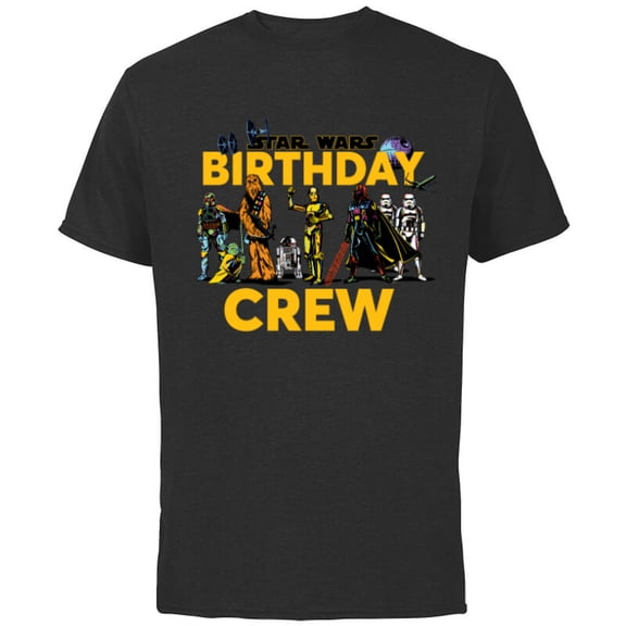 Star Wars Classic Characters Birthday Crew Party Matching - Short Sleeve Cotton T-Shirt for Adults - Customized-Black