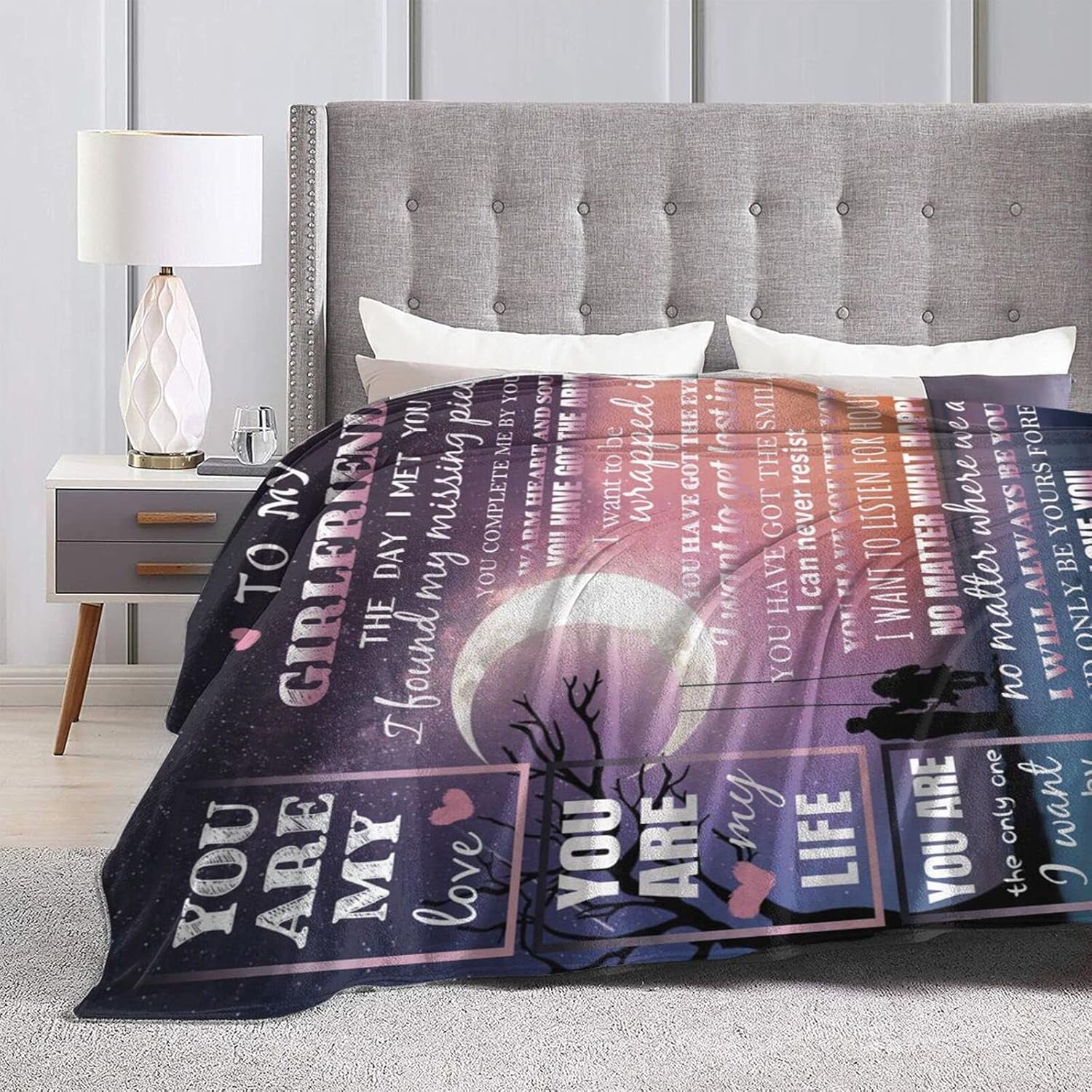Girlfriend Blanket-I Love You Blanket to Girlfriend-Gifts for Girlfriend-Romantic Anniversary Birthday for Her Throw Blanket 60" x50