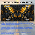 thumbnail image 3 of 1 Pcs 2D Flat License Plate Covers & Frames, Black and Gold Butterfly For Decorative Front, Waterproof For Decoration Aluminum License Plate Covers & Frames Cover For Men Women, 12" X 6", 3 of 7