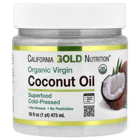 California Gold Nutrition Superfoods Cold Pressed Organic Virgin Coconut Oil 16 fl oz (473 ml)