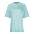 thumbnail image 5 of bovemsi Summer Tops for Women Collared Three-Button Short Sleeve Breathable Daily Work Shirts Cute Summer Tops, 5 of 6