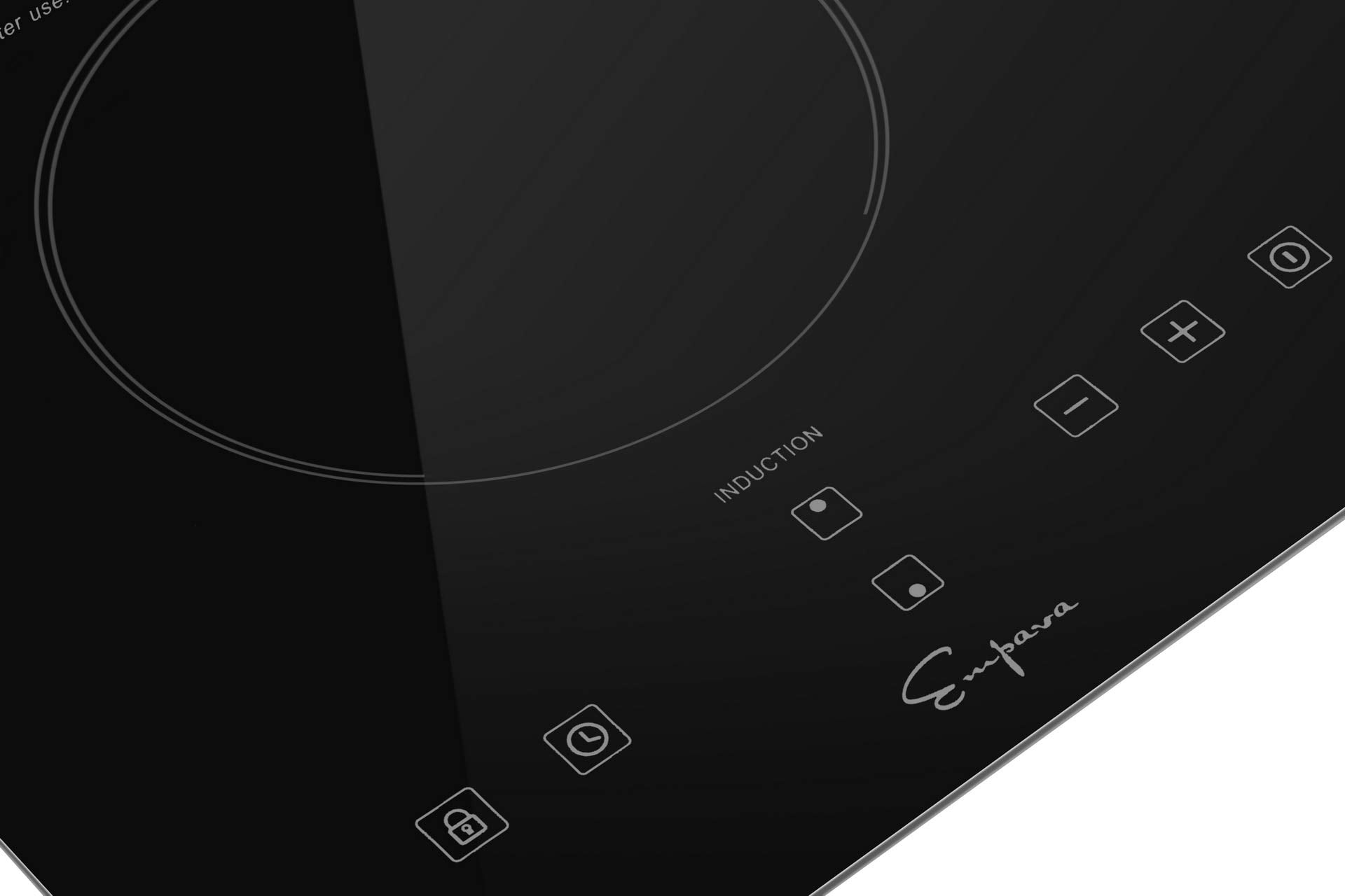 Empava Electric Stove Induction Cooktop Vertical with Dual Burners Vitro Smooth Surface 120V, 12 Inch, Black Ceramic Glass