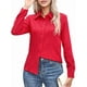 thumbnail image 3 of Camisas de Botones Súper Suaves y Antiarrugas para Mujer, de Larga, Lisas, A Rayas, para Vestir Formalmente en el Trabajo. Rojo 4XL, 3 of 10