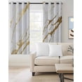 thumbnail image 2 of White Gold Modern Blackout Curtains for Bedroom Living Room Darkening Curtains 96 Inches Long Abstract Vintage Marble Geometric Window Curtain 2 Panels Set Window Treatment Grommet Drapes 52"x96", 2 of 9