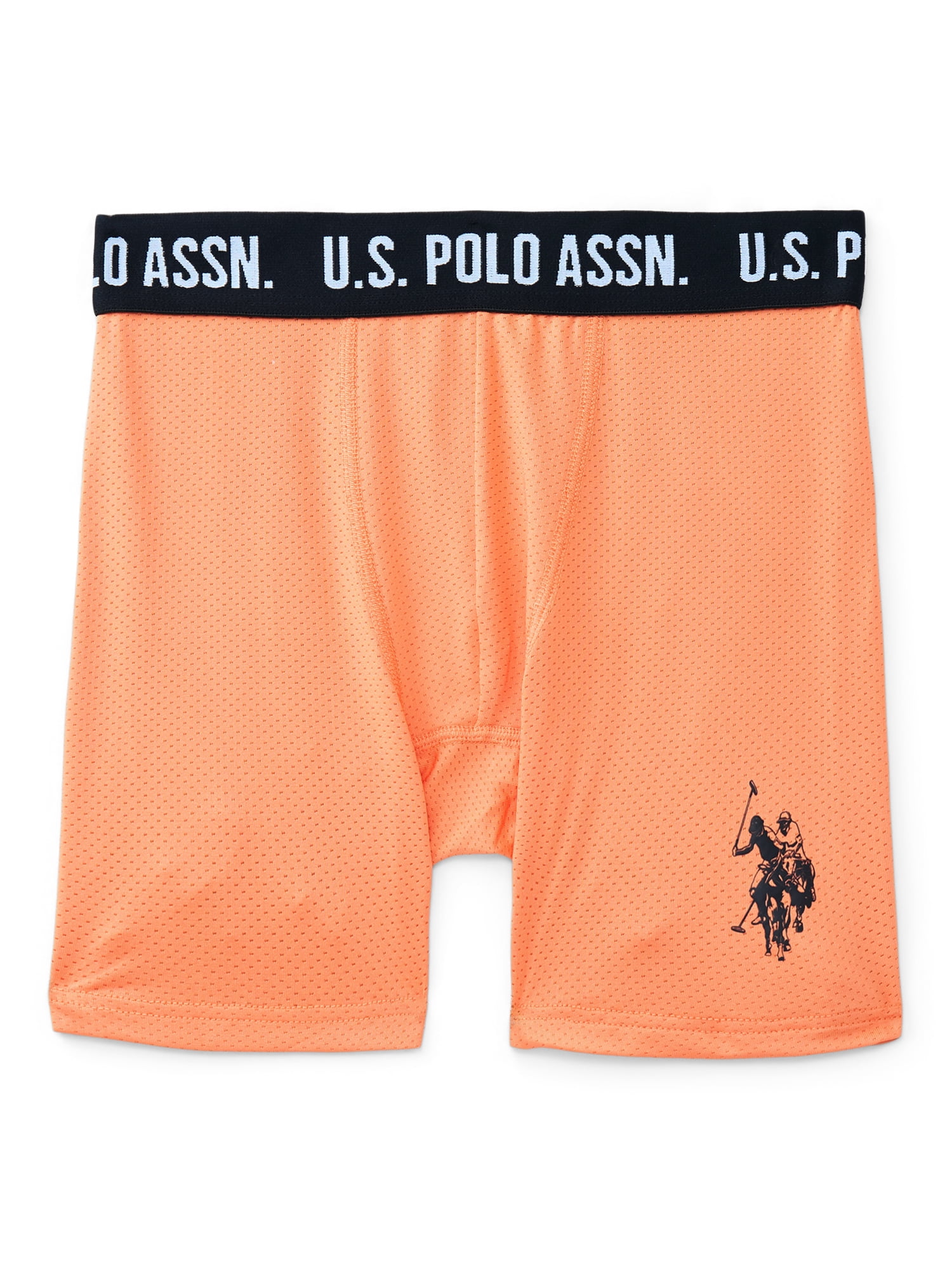 U.S. Polo Assn. Boys Performance Mesh Tagless Boxer Briefs, 5-Pack, Sizes S-XXL