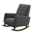 thumbnail image 1 of AlloraTight Fauteuil Berçant Rembourré en Microfibre à Dossier, Gris Foncé, 1 of 6
