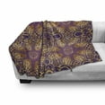 thumbnail image 3 of Purple Mandala Soft Flannel Fleece Throw Blanket, Bohemian Motif Style Design Universe Image, Cozy Plush for Indoor and Outdoor Use, 50" x 70", Purple Yellow, by Ambesonne, 3 of 6