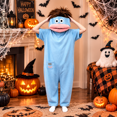 thumbnail image 4 of Silly Big Mouth Onesie, Funny One Piece Jumpsuit with Character Headpiece and Pocket, Halloween Cosplay Sleepwear Hoodie, 4 of 5