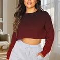 thumbnail image 5 of cocolona Womens Cropped Sweatshirts Fall Long Sleeve Crew Neck Shirts Fashion Casual Gradient Color Pullover Tops, 5 of 6