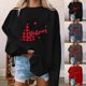 thumbnail image 4 of Gibobby Sudaderas para mujer navidad Navidad para mujer cuello redondo sudadera sólida Tops lindos manga larga suelta moda sudadera(Negro,CH), 4 of 5