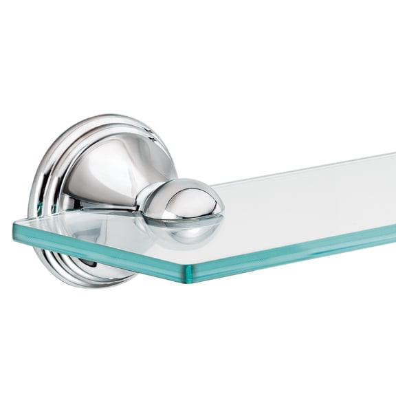 Preston 19 in. W Glass Bath Shelf in Chrome