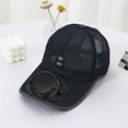 thumbnail image 2 of HJYCHN Solar Fan Sun Hat for Outdoor Hiking with Adjustable Brim Lightweight Design and Breathable Mesh Navy One Size, 2 of 3