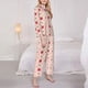 thumbnail image 3 of Balery Strawberry Conjunto de Pijama con Estampado para Mujer, Conjunto de Dos Piezas con Manga Larga, Ropa de Dormir Suave con Bolsillos, Pijamas Cómodos-Large, 3 of 7