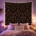 thumbnail image 2 of Baroque Damask Scrollwork and Cameos on Maroon Background Mysterious Gothic for Art Lovers Vintage Wall Art Decor Housewarming Gift Tapestry Wall Hanging for Bedroom and Living Room, 2 of 7