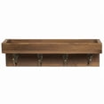 thumbnail image 6 of Wooden Key Holder for Wall With Hooks Entryway Decor Rustic Floating Shelf with 4 Metal Key Hooks Hanging Leash Sunglasses Keys, 6 of 8