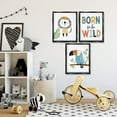 thumbnail image 2 of Stupell Industries Born to Be Wild with Animals Animals Painting Black Floater Framed Canvas Art Print Wall Art, 17 x 21, Set of 3, 2 of 9