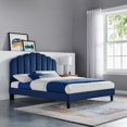 thumbnail image 2 of Platform Bed Frame, Tufted, Twin, Blue Navy, Velvet, Bedroom, Modern Contemporary Boutique HB35704, 2 of 9