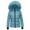 Light Blue, variant on HAPIMO Women's Fall Winter Warm Coats Long Sleeve Zip Up Hooded Jacket Solid Zip Pocket Quilted Jacket Coat with Faux Fur Trim Hood Khaki XXL