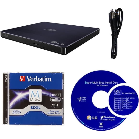 Grabador Blu-ray LG WP50NB40 ultradelgado portátil negro