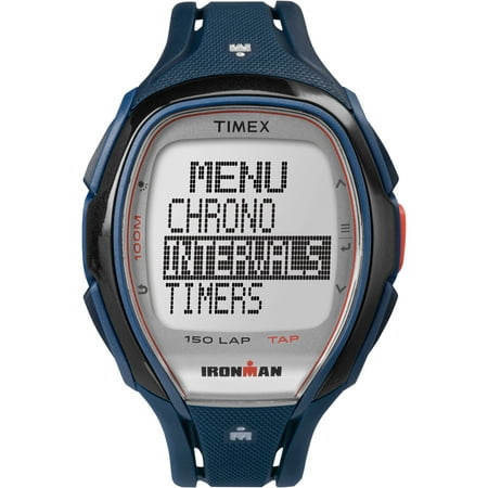 Timex Unisex Ironman Sleek 150 Tapscreen Full-Size Watch, Blue Resin Strap