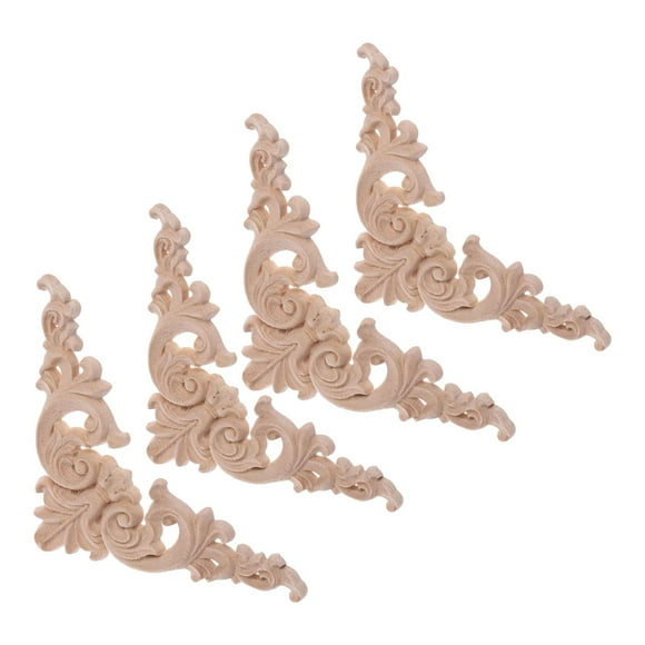 Apliques de Madera Tallada Sunnimix 12x12CM 4 Uds