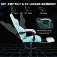 thumbnail image 3 of Ergonomic Gaming Chair with Massage Lumbar Support & Adjustable Footrest for Adults Comfortable Leather Office Chair for Gaming, Work & Relaxation | Breathable Design | Spacious Seat, 3 of 8