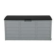 thumbnail image 2 of Zimtown 75gal Plastic Storage Deck Box Backyard Chest Tools Cushions Toys w/ Wheel Black, 2 of 11