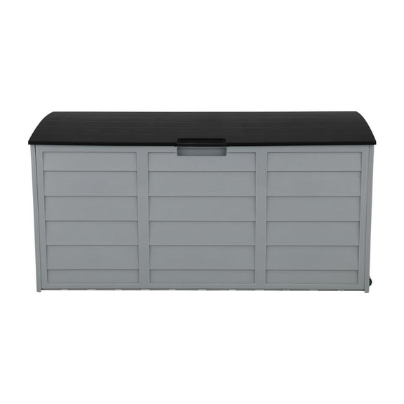 GoDecor 75gal Storage Deck Box Chest Tools Cushions Toys Lockable Seat Black