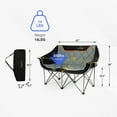 thumbnail image 2 of FAIR WIND Silla de camping de gran tamaño totalmente acolchada, sofá de dos plazas plegable, sofá de camping, silla doble dúo, silla plegable cuádruple resistente, sillón con soporte para tazas, sopor, 2 of 5