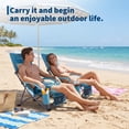 thumbnail image 2 of Folding Beach Chair High Back - Portable Lightweight Chair with Cup Holder & Storage Pocket for Adults, Blue (1-Pack), 2 of 8