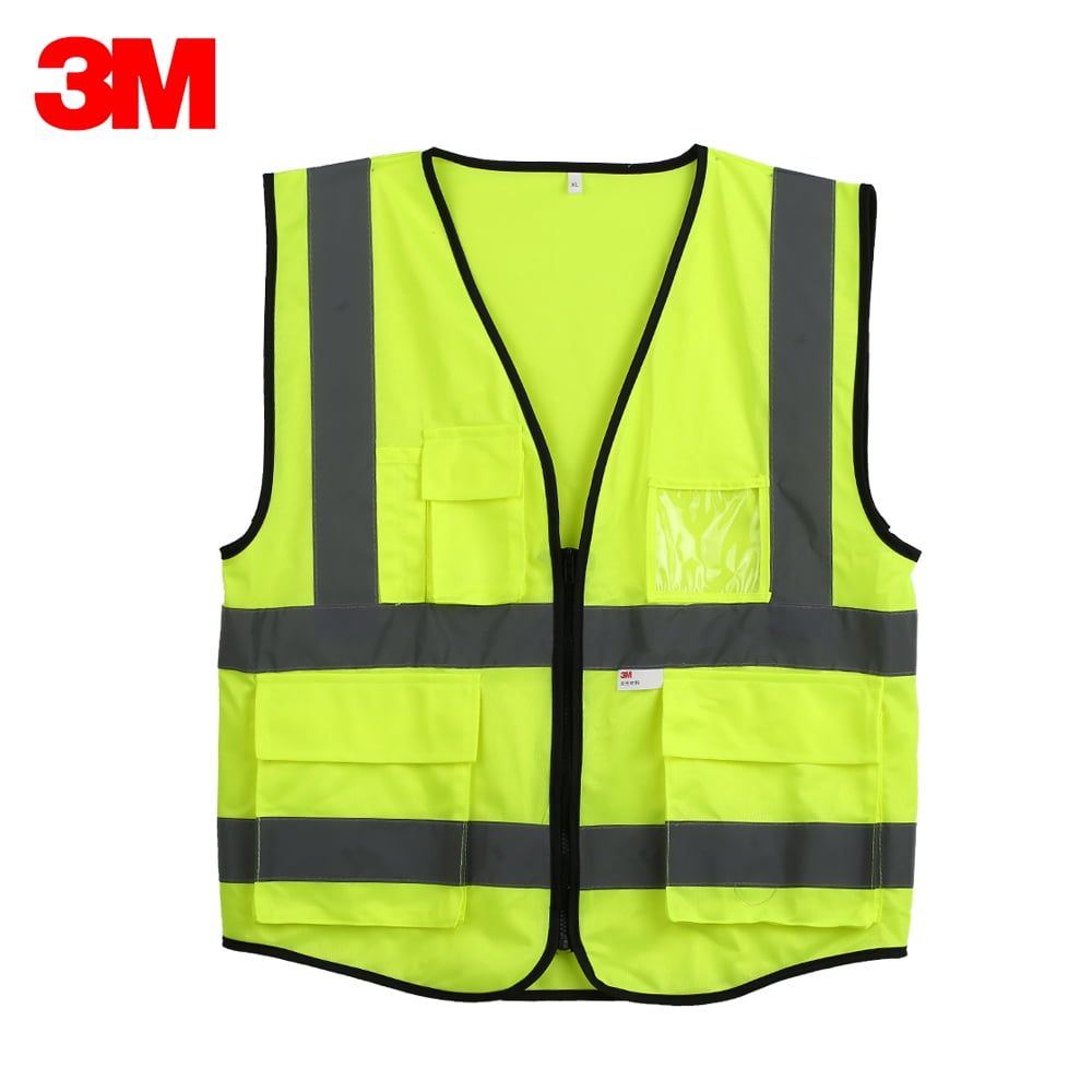 Avertissement Gilet r/éfl/échissant V/êtements de Travail Haute visibilit/é Jour Nuit Gilet De Protection pour La Course /À V/élo S/écurit/é Circulation Jaune XXXL