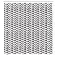 thumbnail image 2 of Ambesonne Bird Shower Curtain, Russian Folk Squared Rooster, 69"Wx75"L, Charcoal Grey and White, 2 of 4