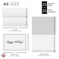 thumbnail image 6 of Happy Holidays - Elegant White Blank Fold Over Cards with Envelopes - for Christmas and New Year’s Greetings, Invitations, Thank You Card and Announcements - Blank Inside | 25 per Pack | 4.5 x 6", 6 of 6
