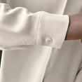 thumbnail image 7 of Men Dress Shirts Ice Silk Long Sleeve Button Big and Tall Down Shirt Fashion Leisure Wedding Party Prom Beige XXL, 7 of 7