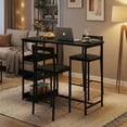 thumbnail image 3 of Kojooin 3-Piece Dining Table Set with Storage, Compact Kitchen Table and 2 PU Upholstered Chairs for Small Spaces, 3 of 7