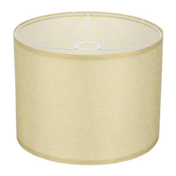 1Set Drum Lamp Shades for Table Lamps, 13"x13"x10" Linen Lampshade Easy Assembly Lamp Shade E27 E26 E14 Adapters, Yellow