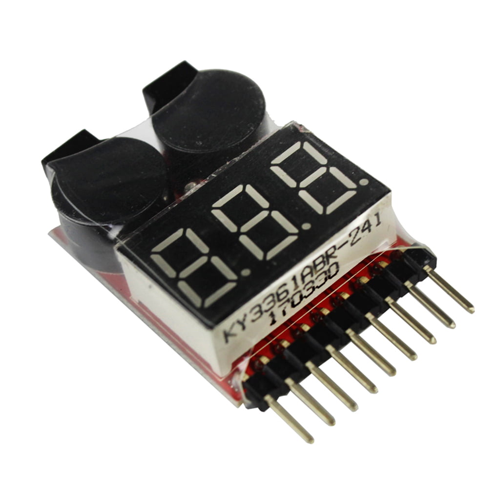 2-6S 1-8S Indicator Lipo Battery Voltage 2IN1 Tester Buzzer Monitor RC Model