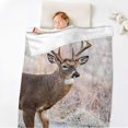 Winter Cold Deer Fleece Blanket Foldrable Throw Blanket Washable Couch