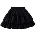 thumbnail image 5 of hoksml Fashionable Girls' Cake Puff Skirt Solid Color Elastic High Waist Pleated Flowing Dance Ballet Skorts Casual Half Versatile Skirt, 5 of 9