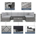 thumbnail image 7 of Danrelax 7 Pc Outdoor Patio Sectional Set, Gray PE Rattan with Table, 7 of 7