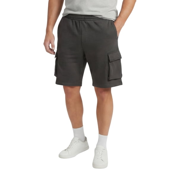 Turtle Bay New York Men's Fleece Cargo Shorts, 6-Pocket, Drawstring Waist